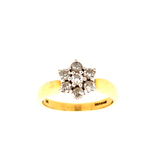 Pre Owned 18ct Diamond Cluster Ring ZU465